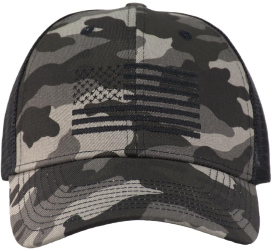 Image of TSSGBL USA Flag Trucker Hat - OSFM & XXL Big Head Fit, Adjustable Mesh Snapback American Patriotic Baseball Cap