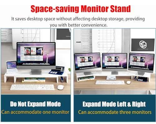 Support de moniteur d'angle pour 3 écrans et rangement de bureau