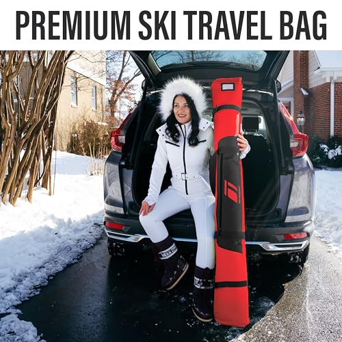 Tonesport SKI-PD175-BLACK Bag For Air Travel - Padded Ski Bag - Waterproof And Fully Padded Snow Ski Bag thumb #6
