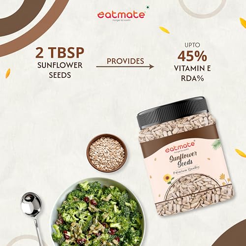 Image of Eatmate Premium Sunflower Seeds 1Kg | Raw Non-GMO Edible Seeds | High Protein, Fibre & Vitamin E | Healthy Diet Food for Snacking, Salads, Baking, Breakfast & Smoothies