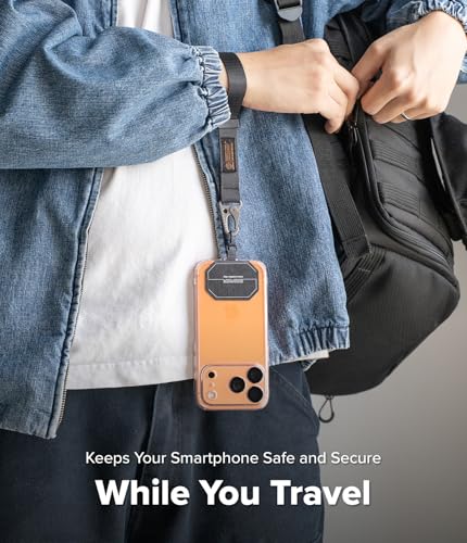 Image of Ringke Tactical Webbing Hand Strap with Patch [Heavy Duty Tactical Carabiner] Durable Anti-Tear Multi-Purpose Phone Wrist Strap for Travel, Hiking, etc