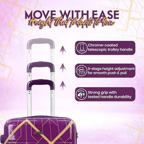 Image of AMERICAN TRAVELLER Spider Trolley Bags Single Medium | 360 Rotatable Wheels | Large Polycarbonate Hardshell, Lightweight Expandable, 360 Rotatable Wheels, TSA Type Lock