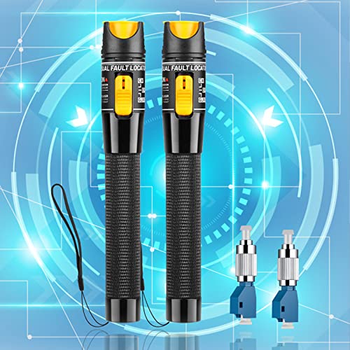 fyboptwu - 2pc 50km Visual Fault Locator VFL Fiber Optic Tester Fiber Optic Cable Tester with 2pcs Singlemode 9/125um FC Male to LC Female Adapter