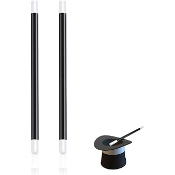 2 Pieces Magic Wand Magic Wand Black Plastic Magic Wand Magic Wand Magic Wand Children Safe Injury Not Hands Extendable Science Fiction Mystery Type Children's Toy