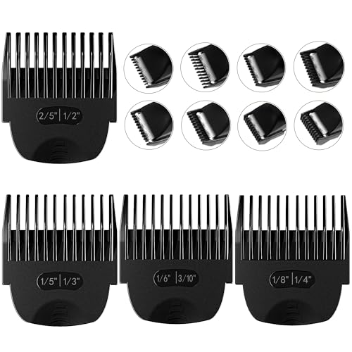 4 Pack Professional Guide Comb Hair Trimmer Guards Designed for Manscaped Lawn Mower 4.0 Replacement Trimmer Guards 8 Cutting Lengths from 1/8-1/2 Inch for Manscaped 4.0