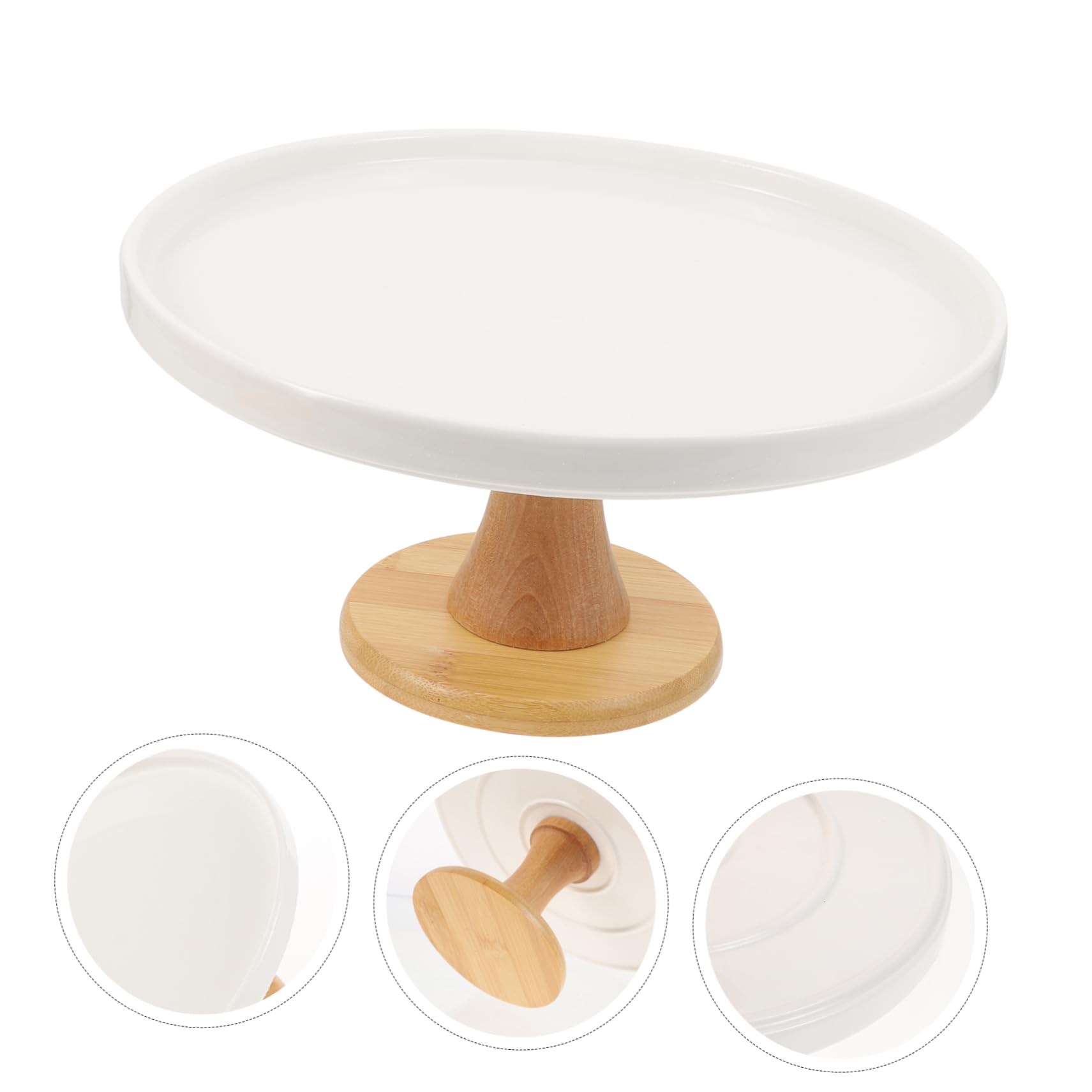 Expositor para Tartas Decorativo de Madera y Cerámica, Ligero