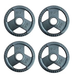 Chase Fitness TRI-GRIP Cast Iron 2″ Olympic Disc Weight Plates 2.5KG – 20KG (5kg x 4)