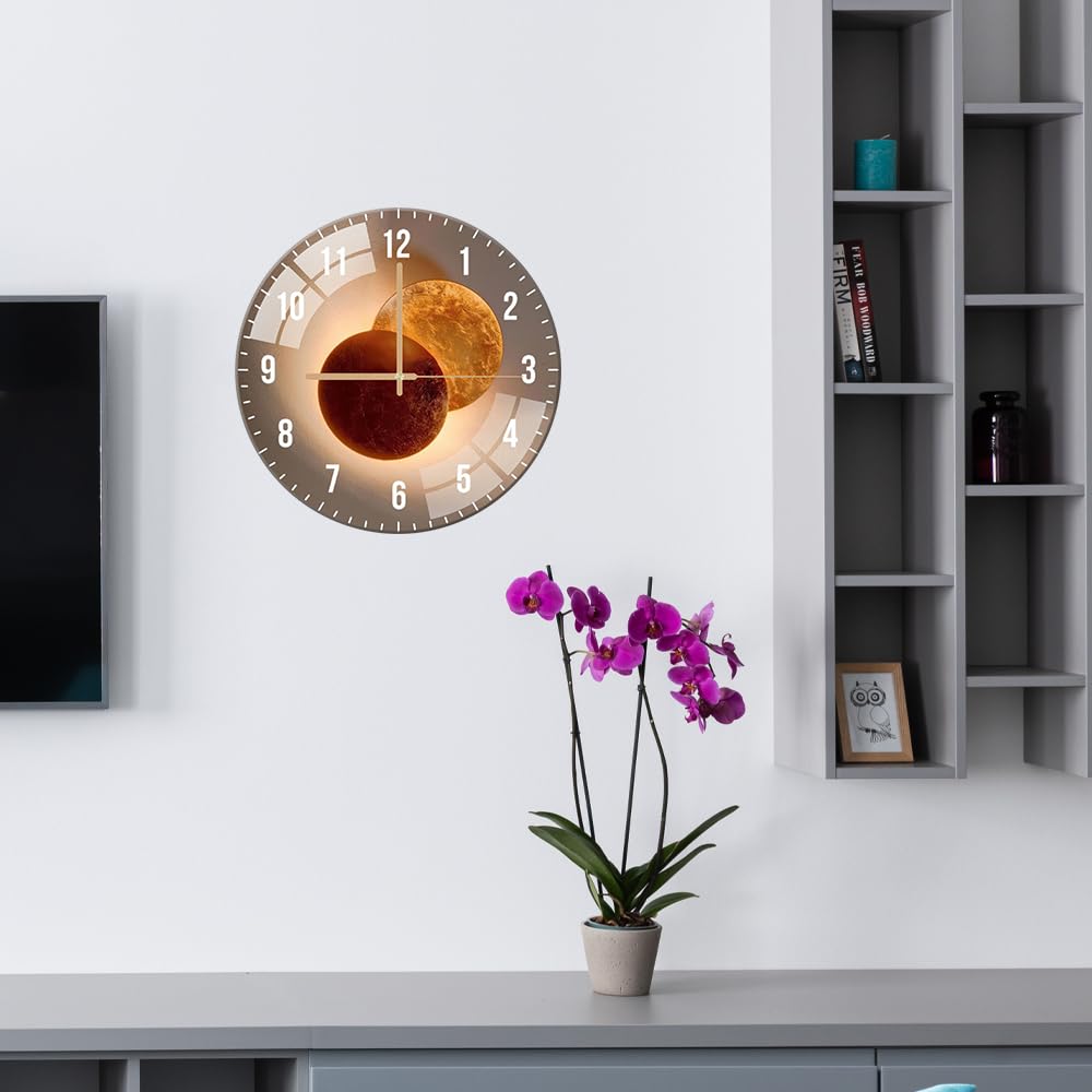 Orologio Da Parete Moderno 30 Cm Silenzioso - Design Venere Oro Per Cucina E Soggiorno