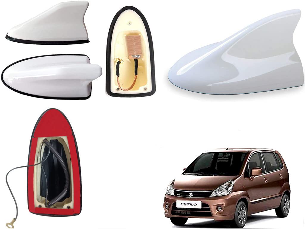 Auto Beast Shark Fin Roof top Signal Receiver Antenna for Maruti Suzuki Zen Estilo Type 1 | White Color Car Antenna_1Pcs