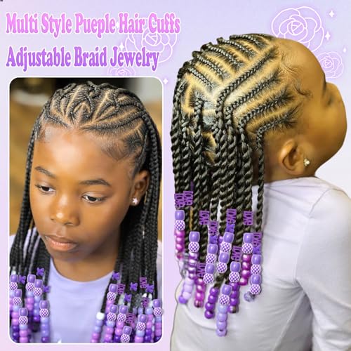 Accesorios para trenzas 60 piezas color púrpura miniatura 7