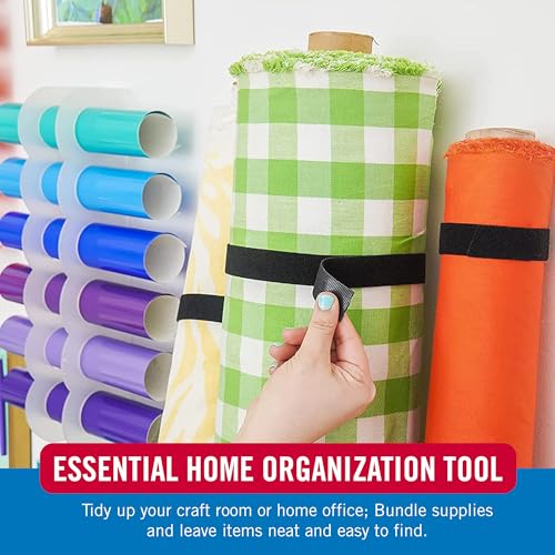 Image of VELCRO Brand Wide Straps 1 Inch Black | Heavy Duty | Indoor Outdoor Use | For Cord Organization | 30ft Roll, Pack of 12