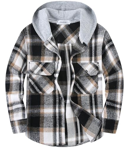 Aimehonpe Boys Girls Casual Flannel Plaid Hoodies Fall...