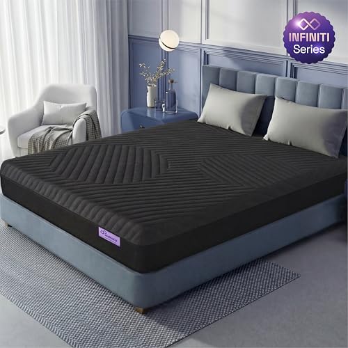 Image of Wakefit XpertGrid Infiniti Mattress | Adaptive Cooling | 12 Years Warranty | Queen Size Mattress | 10-Inch Bed Mattress | 75x60x10 inches, Medium Firm, Black