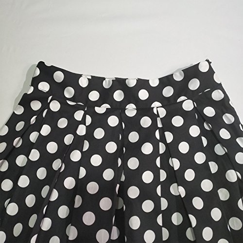 Dressever Women's Vintage A-line Printed Pleated Flared Midi Skirts Dot 2 XX Large - Thumbnail 3