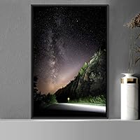 Framed Canvas Sky of Stars Astronomy & Space Dark Dramatic Modern Photography Stars - 16x24 inches