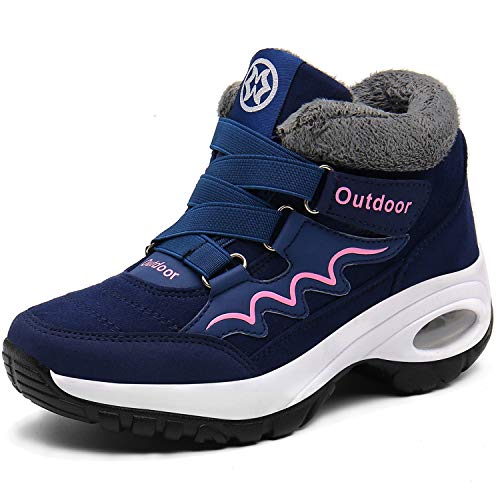 Botas Mujer Botines Zapatos Invierno Botas de Nieve Deportivas Caliente Botines Calentar Forrada Zapatillas Fur Forro Sneakers
