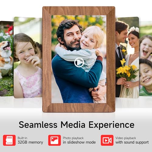 Image of Frameo 10.1 inch WiFi Digital Photo Frame -1280 * 800 HD Digital Picture Frame 32GB Memory, IPS Touch Screen Electronic Frames with Auto-Rotate, Slideshow, Wall-Mounted, Share Photos Videos Instantly
