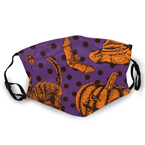 Preisvergleich Produktbild Mode mit doppelseitigen Mustern, waschbares und wiederverwendbares Gesicht, geeignet für jedermann, handgezeichnetes Halloween.