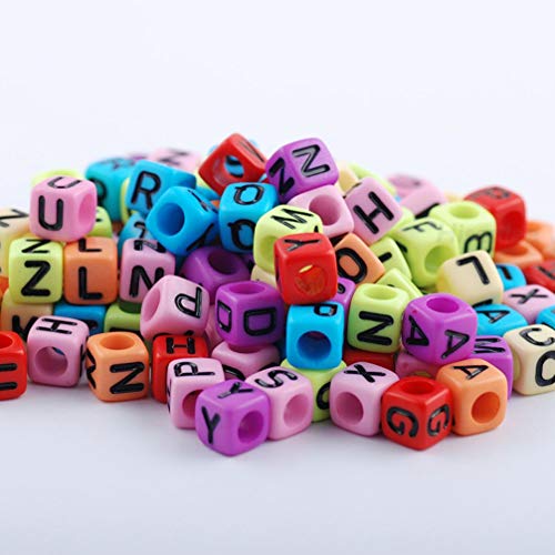 STOBOK 800Pcs Letras Do Alfabeto Cubo Contas para Fazer Joias DIY Pulseiras Colares