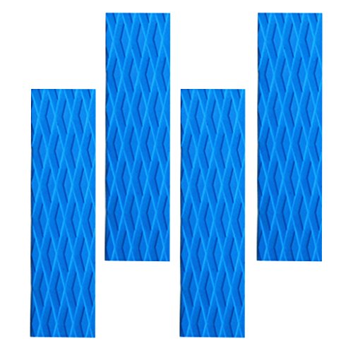 image for MonkeyJack 4 Pieces Sky Blue/Grey Diamond Grooved Non-slip EVA Surfing