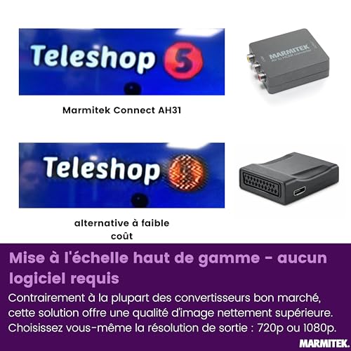 Adaptateur RCA AV vers HDMI Marmitek pour regarder un vieux lecteur DVD
