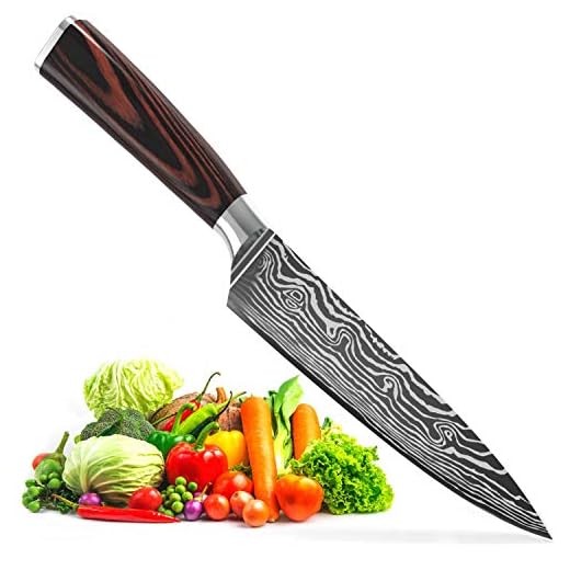 Chef Knife 8 Inch by Gourmet Tool - Sharp German High Carbon Stainless Steel Kitchen Knifes - 8” Chefs Cooking Knife for Sushi Chopping Vegetable Slicing Tomatoes and Meat Cutting Knives