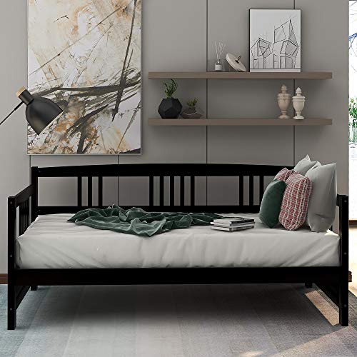 Buy Wood Daybed Frame Twin Size with Rails, Wooden Slats Support Modern Daybed Twin (Espresso