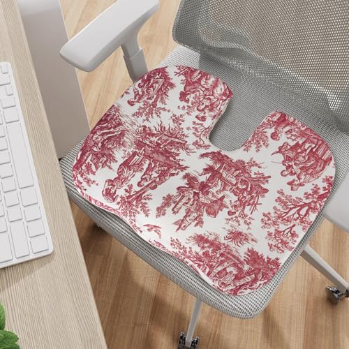 Image of Tailbone Pain Relief Cushion, Memory Foam Seat Cushion for Coccyx Sciatica Pain Pressure Relief Office Desk Chair