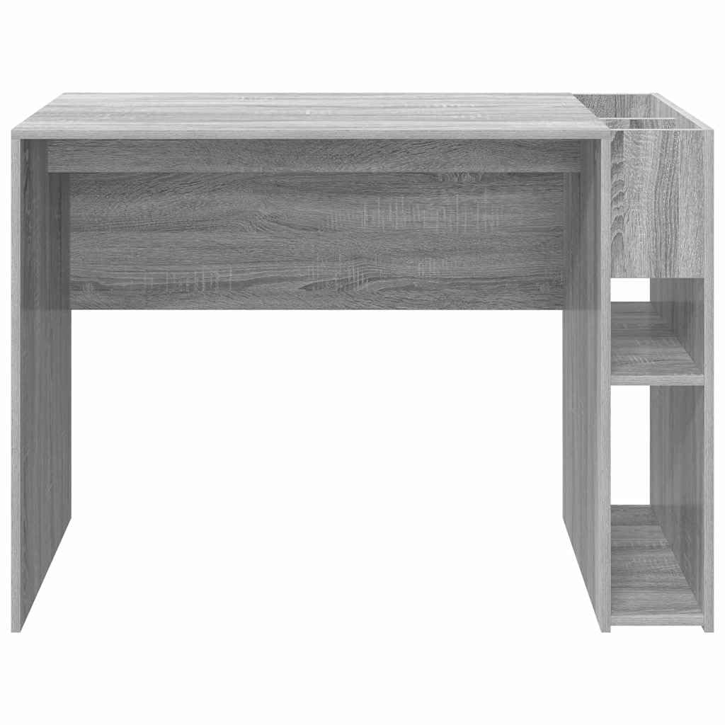 Nowoczesne biurko Sonoma szare 109 x 50 x 78 cm z materiału drewnopochodnego, prostokątne, do domowego biura i salonu, z dużą ilością miejsca do przechowywania materiałów biurowych i gadżetów
