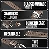 ALPINE Genuine Vintage Leather 20mm Watch Band - Replacement Watch Bands for Women & Men - Watch Strap with Quick Release Stainless Steel buckle - Compatible with Regular & Smart Watch Bands(Brown) #1