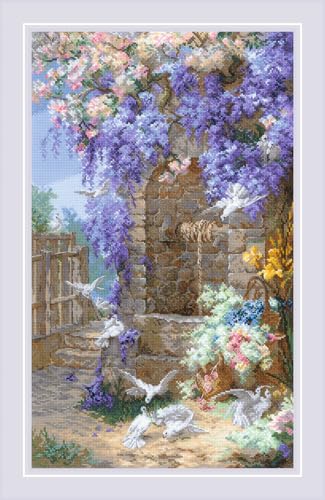 Image of RIOLIS - Spring After E. Bidou 2279, Floral Cross Stitch Kits 11 inchx19, Embroidery for Beginners & Advanced, Crossstitching Kits Adult, Counted Stitching Kit