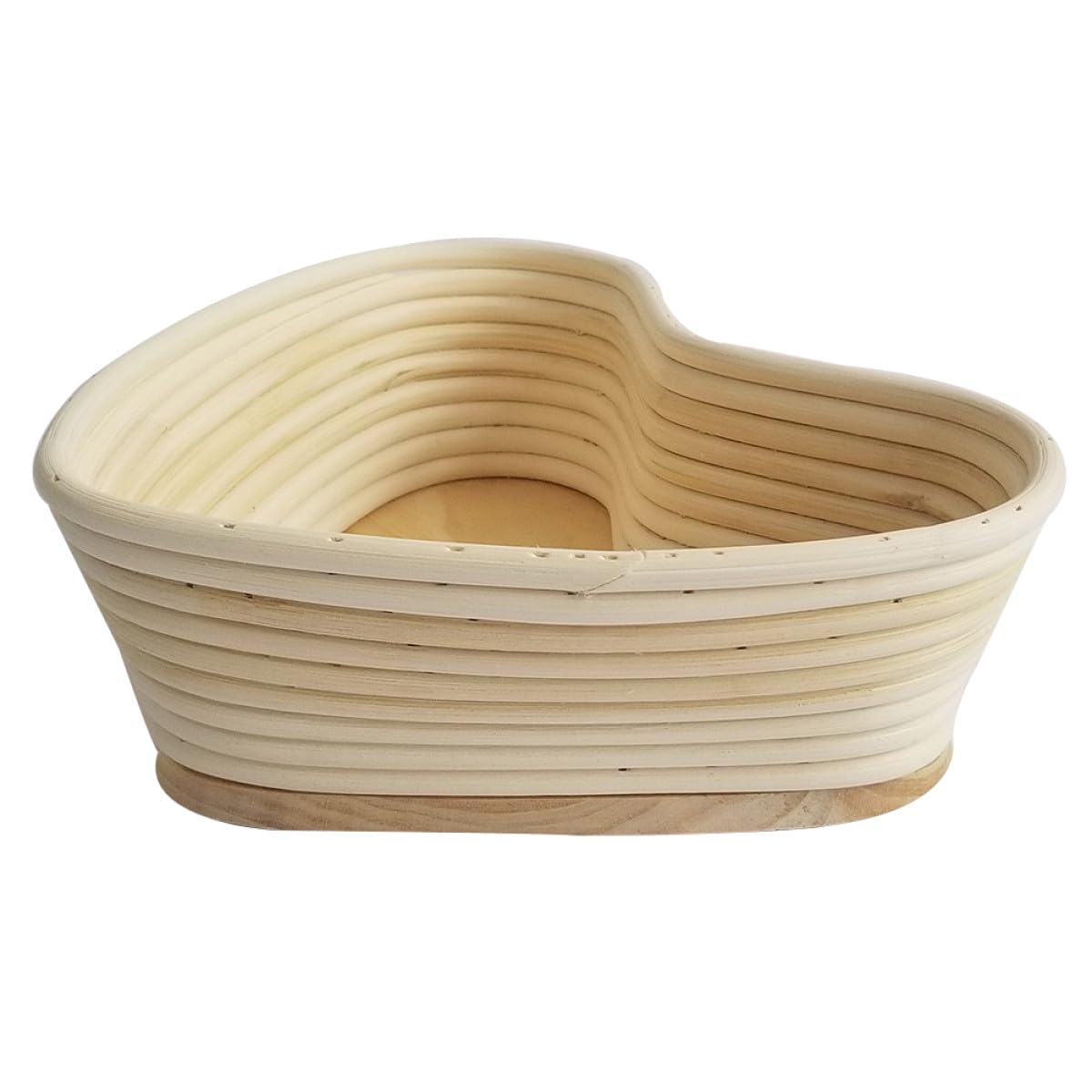 jojofuny Cestino Colore Kaki con Coperchio per Lievitazione a Forma di Cuore in Vimini Naturale Accessorio per Lievitare Impasti di Pane e Pagnotte Artigianali