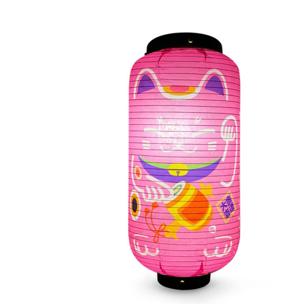 Lucky Cat Linterna De Papel Pantalla De Lámpara Izakaya Sushi Restaurante Bar Apertura Decoración Linterna Cartel Publicitario-8,20X45cm