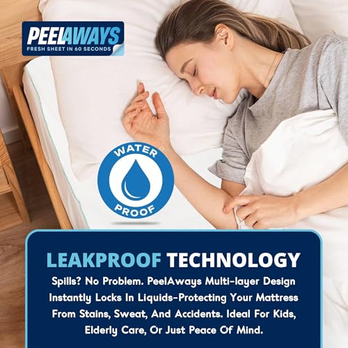 Peelaways Waterproof Disposable Bed Sheets – | As Seen On Shark Tank | 7-Layer Absorbent Wellness Sheets for Elderly, Homecare, Hospital Use and Travel - Cot (75" x 30" x 6") - Thumbnail 5