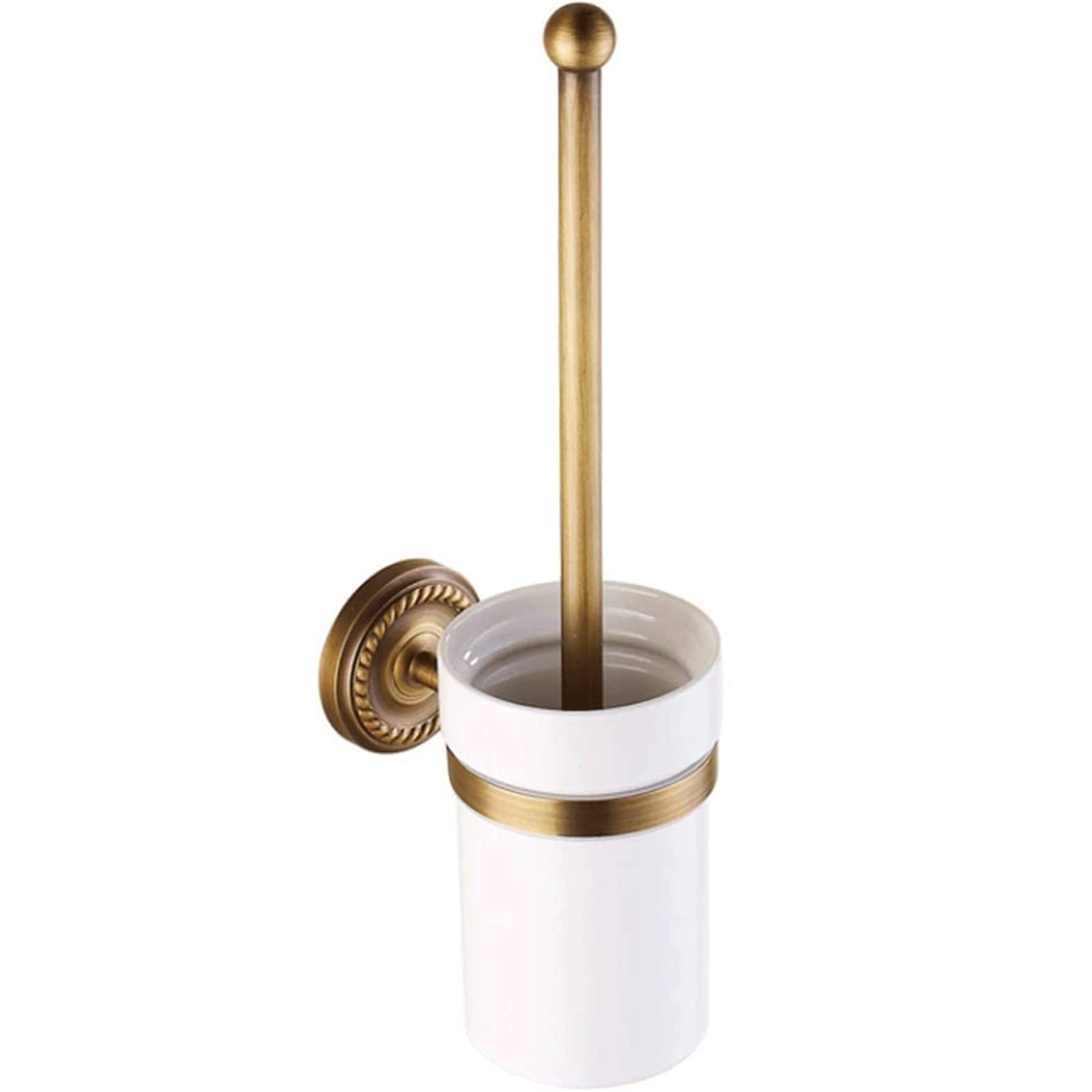 Set di scopini per WC, scopino per WC a Parete con Supporto in Ceramica, Manico Comodo e Resistente con Design Antiscivolo, scopino per Tazza del WC, Supporto antigoccia Facile da installare