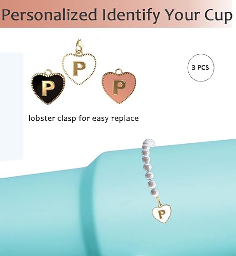 Miniatura 5 de Rzjoke Accesorios de dije de letra para taza Stanley, dije de letra inicial de identificación personalizado para vaso, dije de mango para Stanley y