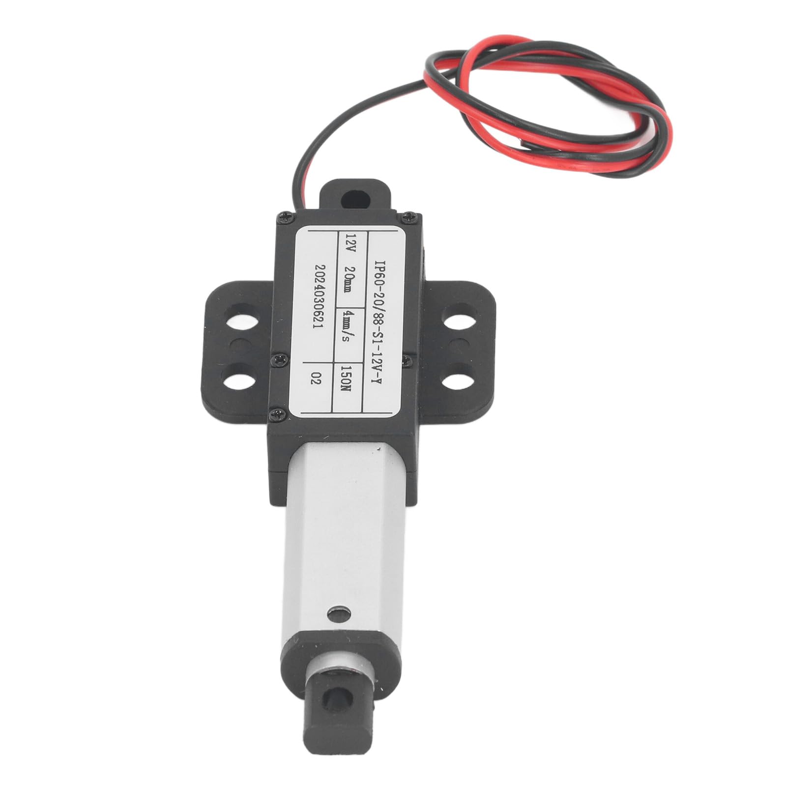 Attuatore lineare elettrico 12V 150N 20mm IPX4 Mini con alluminio e ABS per automazione domestica e banco di lavoro di sollevamento