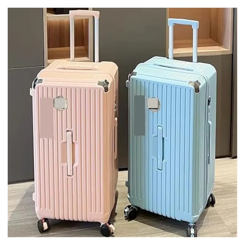 Rectangular Travel Large Size Lightweight Carry-on Suitcase with Five Wheels Luggage Case(Light Blue,20 inch)4