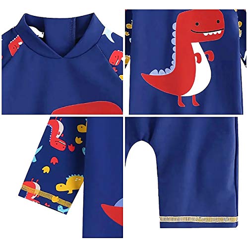 7-Mi RS03 Boys Swimwear, Sun Protection Upf 50+ Rash Guard Set -Kids Swimsuit Shirt Trunk Set thumb #1