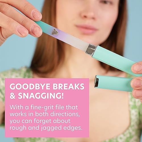 Bona Fide Beauty Czech Glass Nail File for Natural Nails, Single Crystal Nail File with Hardcase. Made in The EU. (Green Violet) - Image 5