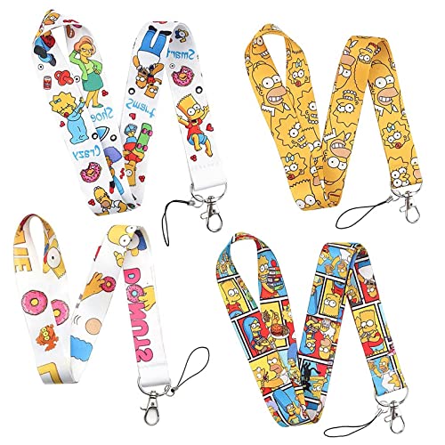 Bztzhm 4 Pieza Lanyard Colgante para el Cuello, Cinta Colgante para Tarjeta De Identificación, Teléfono, Correa Cordón para Tarjeta de Trabajo, Llaves, Disco U Clave