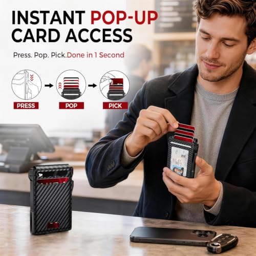 Wallet for Men Mens Minimalist Wallet 14 Cards Slim Compact RFID Wallet - image 3