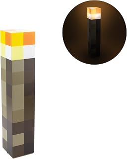 Paladone Minecraft Torch Light - Official Licensed, 2 Light Modes, Battery Powered Desk/Wall Lamp, Gamer Gift