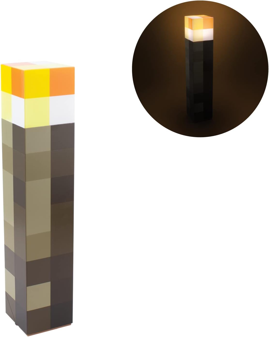 Paladone Minecraft Torch Light - Officially Licensed, 2 Light Modes, 2 Use Modes, Battery Operated, Gift for Gamers