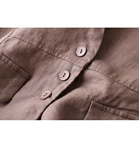 UATKIMI Womens Cotton Linen Vest Casual Loose V Neck Sleeveless Vests Jacket4