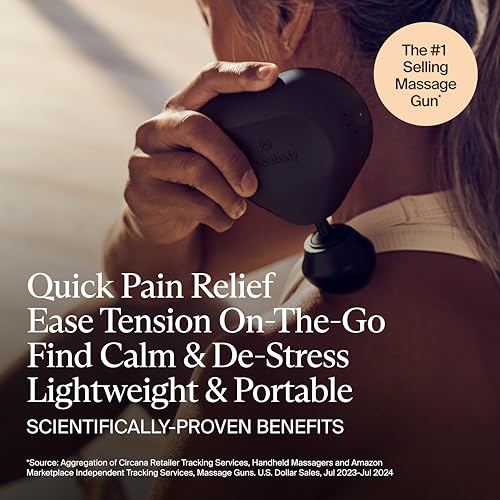 Mini Massage Gun for On-The-Go Muscle Pain Relief (Black 2.0)