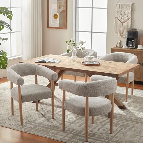 VKNOW Dining Chairs Set of 4, Modern Barrel Chair Comfy