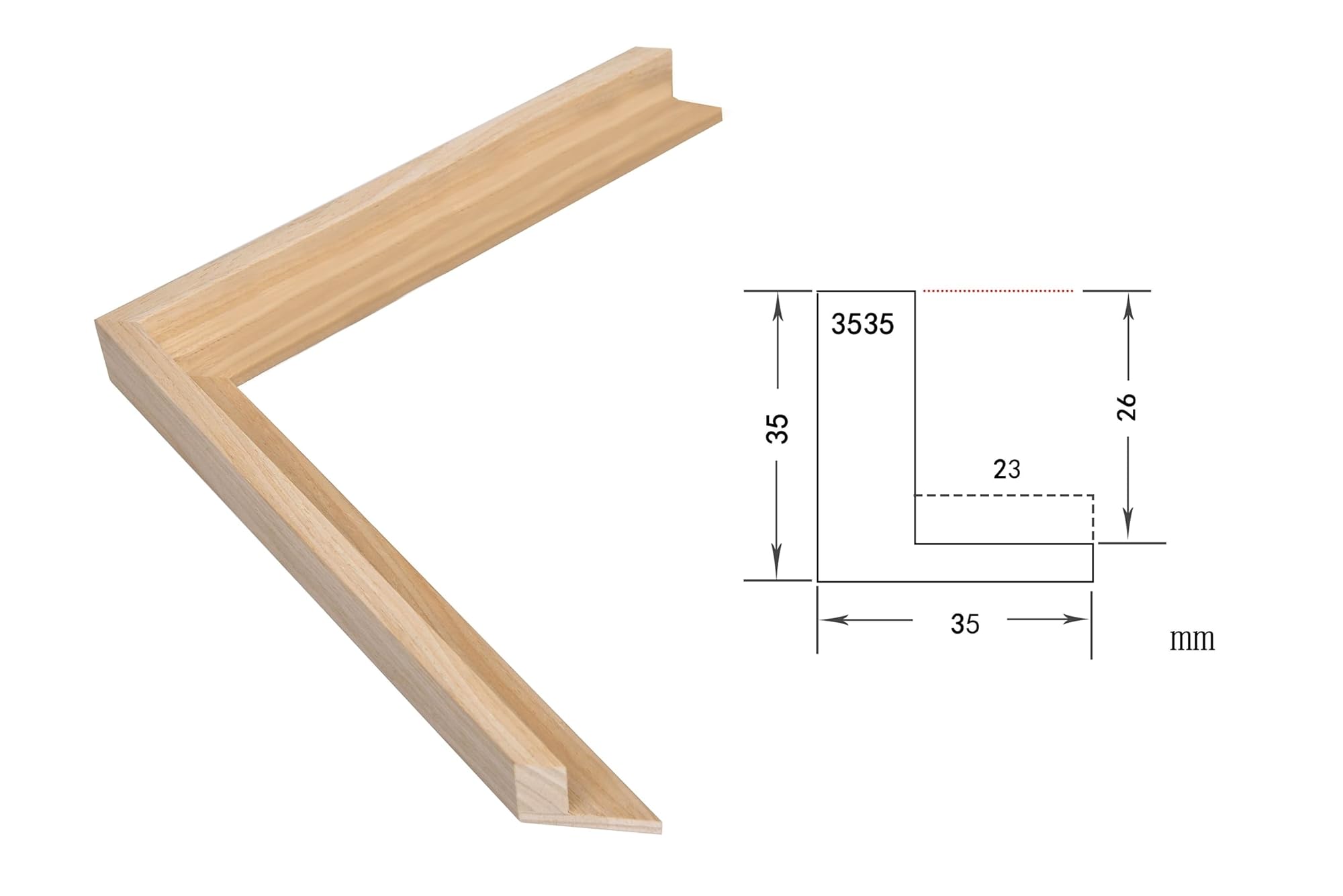 Artnova Schwebe-Leinwand 50 x 70 cm (Holzfarbe) - Holzrahmen montiert mit Aufhängeset - Stabiler Rahmen aus Kiefernholz für Wandbilder - Elegantes Design