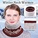 Tgirls Winter Neck Warmer for Women Neck Gaiter Snowflake Thick Windproof Scarf Ski Face Mask Cover Tube Circle Scarves for Men (Dark Red)
