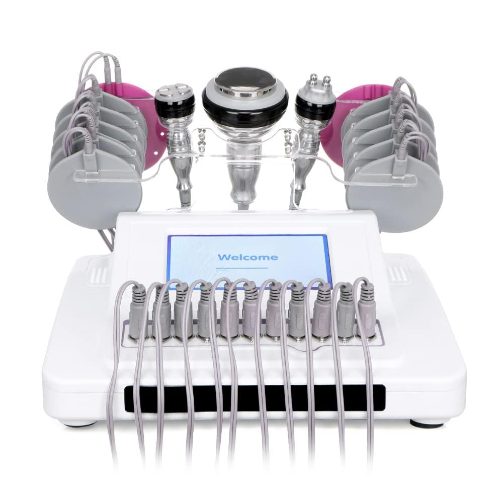 Generico Apparecchio Professionale 4 in 1: cavitazione a 40.000 Hz, EMS e RF per rimodellamento del Corpo, rassodamento della Pelle, Trattamento di Rughe e Cellulite - Uso Domestico e in Salone